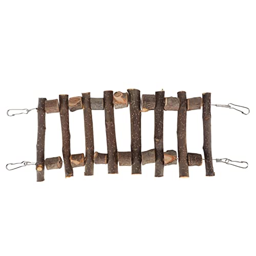 Holzleiter Brücke Haustier Kletterleiter Apfelholz Übung Haustier Balance Langlebiger Hängender Papageien-Kleintierkäfig (30cm) von Acouto