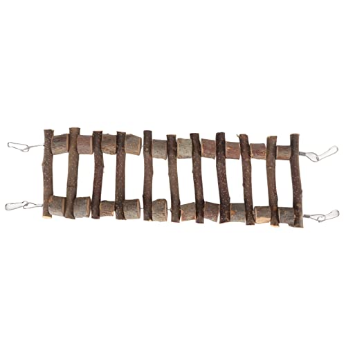 Holzleiter Brücke Haustier Kletterleiter Apfelholz Übung Haustier Balance Langlebiger Hängender Papageien-Kleintierkäfig (40cm) von Acouto