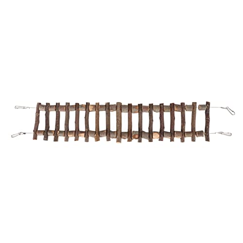 Holzleiter Brücke Haustier Kletterleiter Apfelholz Übung Haustier Balance Langlebiger Hängender Papageien-Kleintierkäfig (60CM) von Acouto