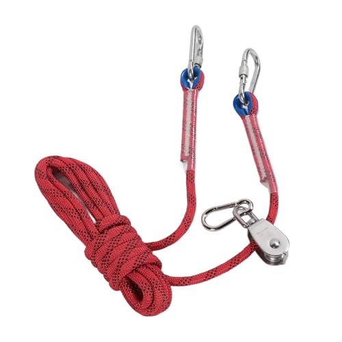 Hunde-Anbindekabel, Reflektierend, um 360 Grad Drehbare Riemenscheibe, Hunde-Laufkabel für Outdoor-Kamera, Hof, 16,4 Fuß, Rotes Hunde-Anbindekabel, Hunde-Anbindekabel, von Acouto