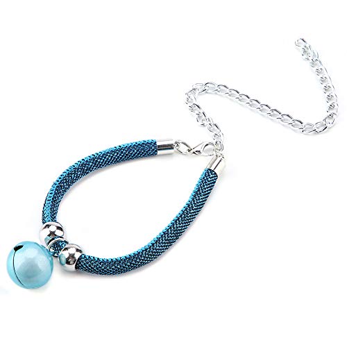 Japanischer Stil Haustiere Halskette Nylon Zubehör Katze Glocke Halsband Verlängerung Kette für Katzen Welpen Kleine Mittlere Hunde (weißblau/pink/rot) (Jane-Blau) von Acouto