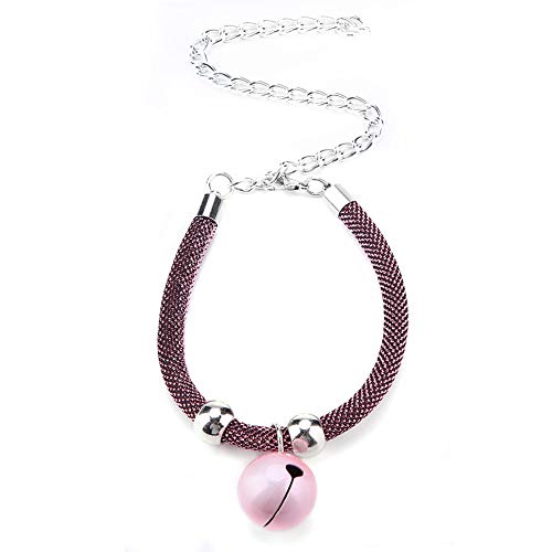 Japanischer Stil Haustiere Halskette Nylon Zubehör Zubehör Versorgung Katze Glocke Halsband Verlängerung Kette für Katzen Welpen Kleine Mittlere Hunde (weißblau/pink/rot) (einfaches Pulver) von Acouto