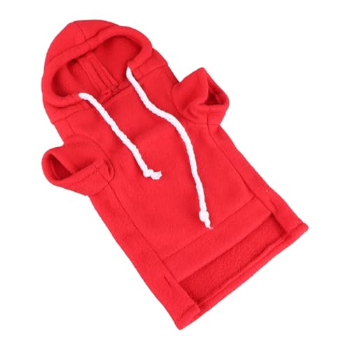 Kapuzenpullover für Kleine Tiere, Hautfreundlich, Verdickt, Frettchen-Sweatshirt, Kapuzenpullover mit Kordelzug, Modisch, Warm, Weich, für Party (Rot) von Acouto