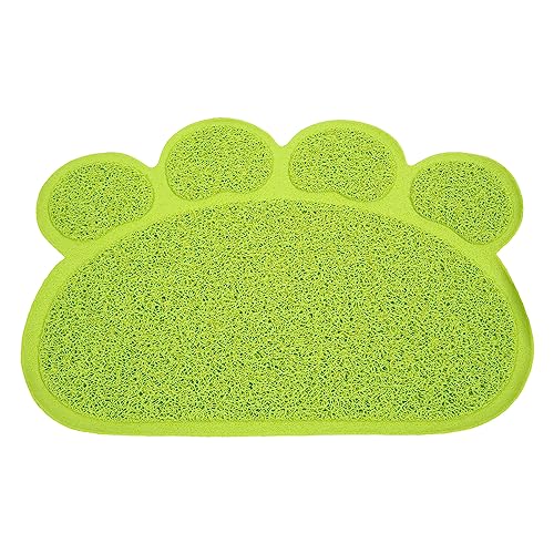 Katzentoilettenmatte in Pfotenform aus PVC, Weich, Wasserdicht, rutschfest, für den Innenboden (Green) von Acouto