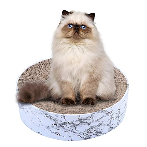 Acouto Pet Round Scratcher Bowl Wellpappe Cat Sleeping Spielzeug Marmor Typ Scratch Pad Passend für Katzen von Acouto