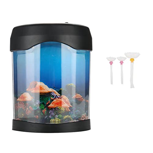 Tisch-Aquarium mit LED-Quallenbeleuchtung, Ausgestattet mit Mini-Aquarium, LED-Aquarium-Stimmungslampe, Aquarium-Umwälzpumpe, Quallen-Aquarium-Beleuchtung, von Acouto