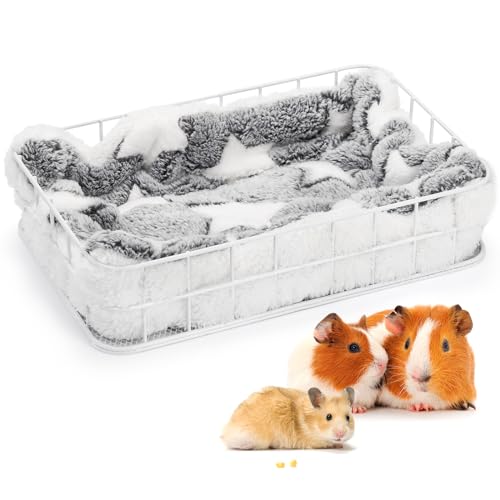 Acshio Rattenbett-Hängematte für Käfig, Meerschweinchenkäfig mit Innenfutter, Kleintier-Plattformzubehör, Tier-Lebensraum, Chinchilla-Spielzeug für Eichhörnchen, Hamster, Zuckergleiter von Acshio