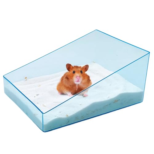Acsist Hamster Sandbad Box Transparent Acryl Tierkatzentoilette Sand Duschraum Graben Sandbehälter Badezimmer Meerschweinchen Käfig Zubehör für Mäuse Rennmäuse Lemming oder andere kleine Haustiere von Acsist
