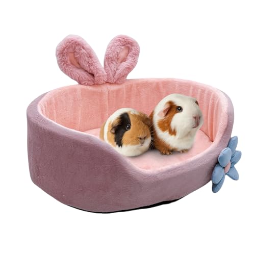 Acsist Hasenbett, Kaninchenbetten, bequemes Meerschweinchenbett mit abnehmbarer Matte, waschbare Kaninchencouch, geeignet für Chinchilla, Igel, Frettchen (Rosa) von Acsist