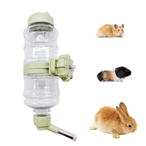 Acsist Meerschweinchen-Wasserflasche, auslaufsicher, zum Aufhängen, auslaufsicherer Wasserspender, Hamster, Chinchilla-Käfig, Zubehör für Kaninchen, Frettchen, Eichhörnchen, Igel (grün) von Acsist