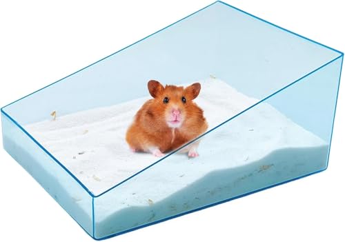 Hamster-Sand-Badbox, transparentes Acryl, Katzentoilette, Sandduschraum, Graben, Sandbehälter, Badezimmer, Meerschweinchen, Käfig, Zubehör für Rennmäuse, Mäuse, Lemming oder andere kleine Haustiere, von Acsist