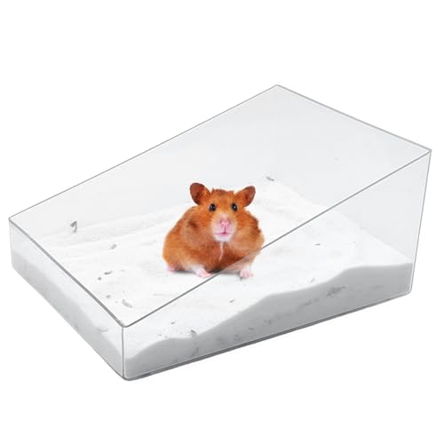 Hamster-Sand-Badbox, transparentes Acryl, Katzentoilette, Sandduschraum, Graben, Sandbehälter, Badezimmer, Meerschweinchen, Käfig, Zubehör für Rennmäuse, Mäuse, Lemming oder andere kleine Haustiere, von Acsist