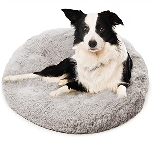 Active Pets Beruhigendes Hundebett aus Plüsch, Donut-Hundebett für kleine Hunde, Medium & Large, Anti-Angst-Hundebett, gemütliches Katzenbett, Marshmallow Kuschelnest beruhigendes Haustierbett von Active Pets