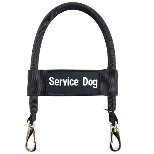 ActiveDogs Brückengriff für Diensthunde, Weste und Geschirre, Servicehundgriff mit verstärktem Nylon, robuste Metallclips und Servicehund-ID-Band, Schwarz, 30,5 cm von ActiveDogs.com