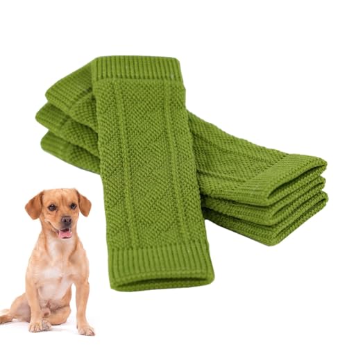 Acunny 4 St Hunde Ellenbogenschutz,Warme Hundebein Socken Elastischer Gestrickter Beinwärmer Warme Elastische Haustier Beinwärmer, Gestrickte Beinwundenschutz von Acunny