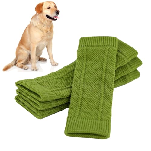 Acunny 4 St Hunde Ellenbogenschutz,Warme Hundebein Socken Elastischer Gestrickter Beinwärmer Warme Elastische Haustier Beinwärmer, Gestrickte Beinwundenschutz von Acunny