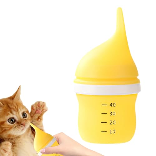 Acunny Baby-Katzen-Milchflasche, Haustier-Stillflasche | 40 ml Milchflasche für Hunde und Kätzchen - Tragbarer, wiederverwendbarer Nippel-Haustier-Futterspender, Silikon-Milchflasche für Hunde und von Acunny