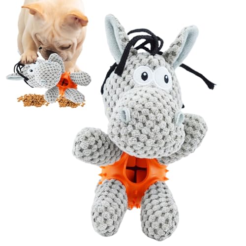 Acunny Esel Stofftier Hundespielzeug,Quietschendes Plüsch-Hundespielzeug | Zahnreinigungs-Kauspielzeug | Kauspielzeug für Hunde, auslaufendes Futterspielzeug, Esel-Hundespielzeug, ausgestopftes von Acunny
