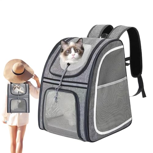 Acunny Hund Reisetasche, Haustier Rucksackträger - Atmungsaktives Kätzchen tragen Beutelpuppen -Rucksack,Reflektierender Strip Hunde Reise Beutel Storage Daypack für Welpenkätzchenspielzeug Snacks von Acunny