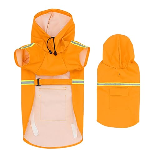 Acunny Hunde-Regenjacke, Hunde-Poncho-Regenmantel - Leicht tragbare Haustier-Regenjacke | Verstellbarer Haustier-Mantelponcho mit Kapuze und reflektierendem Streifen, gut sichtbare, atmungsaktive von Acunny