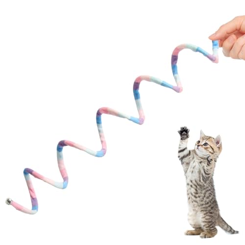 Acunny Katzen Springspielzeug für Innenkatzen, Kätzchen Spring Toys - Elastisches farbiges Plüschfederspielzeug für Katze Beißen,Multi-Color-Haustier Selbstverständnis Kautspiel für Langeweile Relief von Acunny