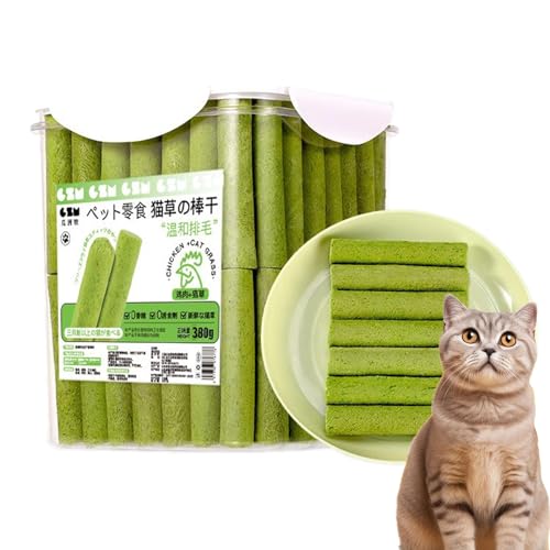 Acunny Katzengras Sticks, Katzengras Snack Kaustangen Haarballenentfernung Snacks Gefriergetrocknet Snacks Für Katzen Für Die Zahnpflege Und Haarknäuel Entfernen, Katzenminze von Acunny