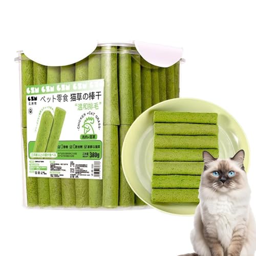 Acunny Katzengras Sticks, Katzengras Snack Kaustangen Haarballenentfernung Snacks Gefriergetrocknet Snacks Für Katzen Für Die Zahnpflege Und Haarknäuel Entfernen, Katzenminze von Acunny