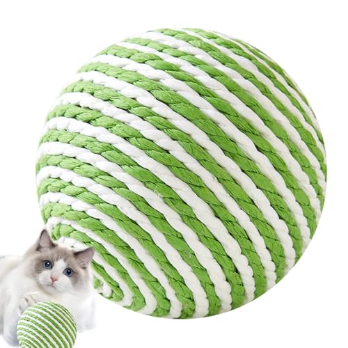 Acunny Katzenkratzball,Katzenkratzball, Sisal-Katzenkratzball mit Glocke, Lustiges, verschleißfestes Kratzspielzeug, interaktives Haustierspielzeug, Sisal-Kratzball, Katzenballspielzeug, von Acunny