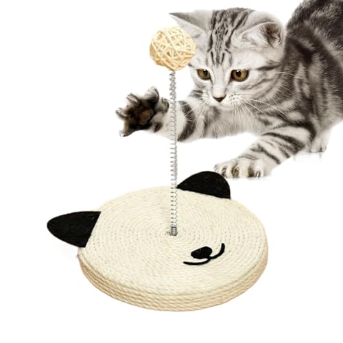 Acunny Katzenkratzer, Natural Sisal Cat Scratch Pad - Interaktiver Sisal Cat Head Form Stick | Protektor für Hausmöbel, Spielzeug für mentale körperliche Bewegung, eingebaute Glocke für Innenkätzchen von Acunny