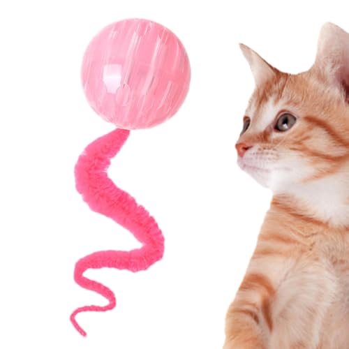 Acunny Katzenwurmspielzeug, Hüpfball mit Schwanz, Katzenspielzeug - Interaktive Spielzeugbälle mit Schwanz für Hauskatzen - Magic Worm Bouncy Balls Cats Teaser Toys helfen, Ihr Haustier zu entspannen von Acunny