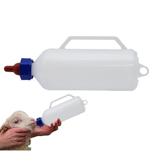 Acunny Lammflasche, Ziegenflaschen zum Füttern von Babyziegen - 1l Kid Viehstock Drink Flasche,Hangable Baby Goat Supplies, multifunktionale Milchfuttermittel für kleine Schaflämmer und Ferkel von Acunny