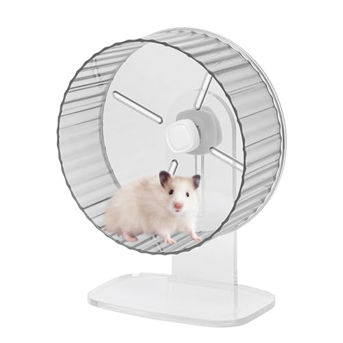 Acunny Leises Hamsterrad, Leises Chinchilla-Übungsrad - Quiet Spinner Kleintiere Laufübung | Superleiser Igel, Acryl-Silent-Spin mit höhenverstellbarem Ständer für Hamster, Rennmäuse, Mäuse von Acunny