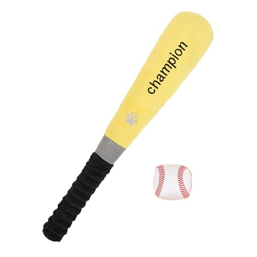 Acunny Plüsch-Baseball-Hundespielzeug,Hunde-Plüschspielzeug, Eingebautes quietschendes Katzen- und Hunde-Baseballschlägerspielzeug, Leckerli-Spielzeug, Hundetraining, interaktives Plüschspielzeug zum von Acunny