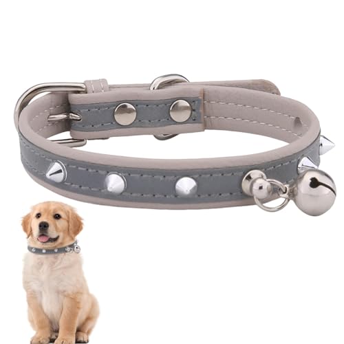 Acunny Reflektierendes Halsband für große Hunde, Hundehalsband mit Metallverschluss | reflektierendes Halsband aus PU-Leder mit Schnalle für Welpen mit Nieten | Sicherheitshalsband für Hunde, von Acunny