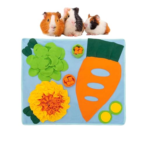 Acunny Schnupfenmatte für Meerschweinchen, Kaninchen Sniff Matte | Polar Fleece Hay Feeder Bunny Feeding Matte - Interaktives Puzzlespielzeug für Innen- und Käfig -Spender von Wäschel behandeln von Acunny