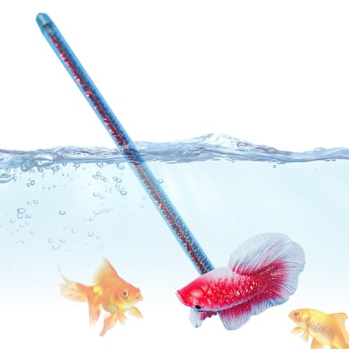 Acunny Simulation Betta Stick, Betta Training Stick - Simulation Betta Aquarium Spielzeugstab - Transparente Stab-Aquarium-Dekoration für Anfänger und erfahrene Fischbesitzer von Acunny