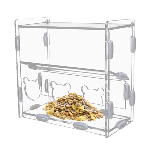 Acunny Wachtel-Futterbox, Wachtel-Papageien-Futterstation,Sauberer automatischer Lebensmittelbehälter aus Acryl mit mehreren Löchern - Transparente Vogelfutterspenderbox für Finken, Papageien, von Acunny
