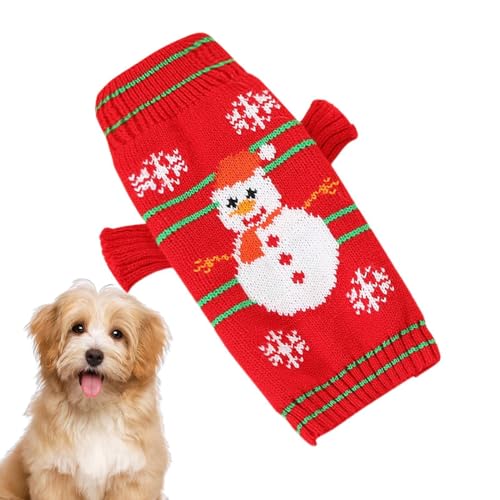 Acunny Weihnachts-Hundekleidung, Weihnachts-Hundepullover | Warmer Hundepullover, weiche Weihnachts-Hunde-Shirts,Atmungsaktives Schneemann-Hundetuch, Haustierzubehör für alle Rassen, Katzen, Hunde von Acunny