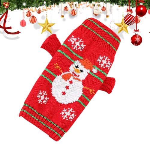 Acunny Weihnachts-Hundepullover, Welpenpullover für kleine Hunde - Weihnachtswarmer Hundepullover Hundeshirts,Atmungsaktives Schneemann-Hundetuch, Haustierzubehör für alle Rassen, Katzen, Hunde von Acunny