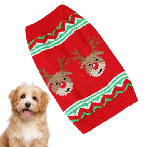 Acunny Weihnachts-Welpenpullover,Weihnachts-Hundekleidung - Weihnachtswarmer Hundepullover Hundeshirts - Atmungsaktives -Hundetuch, Haustierzubehör für alle Rassen, Katzen, Hunde von Acunny