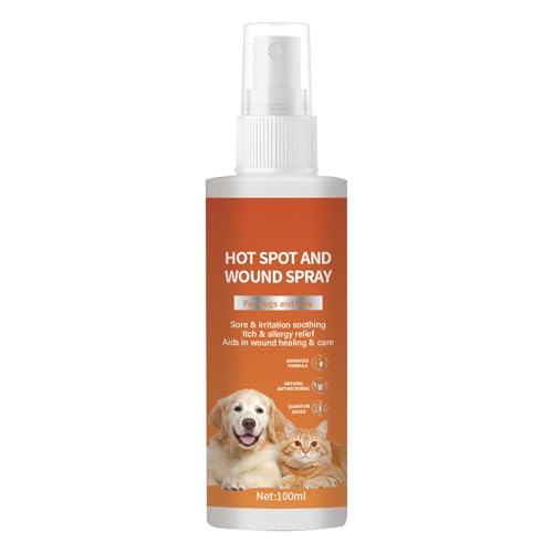 Acunny Wundspray für Katzen, Hund Wundreiniger,Pet Burns Recovery Flüssigkeit - Sanfte Hund und Katzenwundversorgung Recovery Spray für die Hautreparatur, sicher für alle Tiere von Acunny