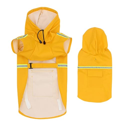 Acunny wasserdichte Hundejacke, Hunderegenmantel - Wasserdichter Hundeponcho mit reflektierendem Streifen | Verstellbarer Haustier-Mantelponcho mit Kapuze und reflektierendem Streifen, gut sichtbare, von Acunny