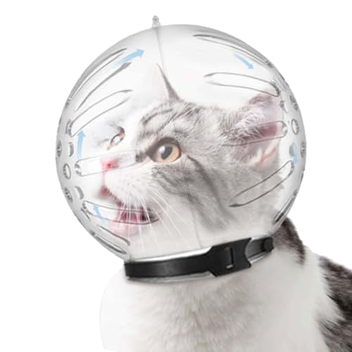 Atmungsaktive Katzenmaulkorb, Katzenhelm, Haustier, Katze, Astronaut, Transparente Kugelform Anti-Biss- Und Schützende Maulkörbe Für Haustiere Verhindern, Katzen von Acunny