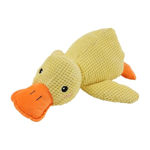 Quack Duck Hundespielzeug, Quietschendes, Interaktives Hundespielzeug, Beruhigende Ente Beruhigende Ente Für Hunde, Ente Kuscheltier, Langlebiges Plüsch-Kauspielzeug Für Zur Mundreinigung von Acunny