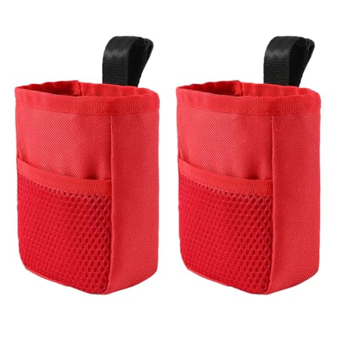 Acvxulfs Trainingssnacks für Hundewelpen, Köder, Haustiertasche, Gehorsamstrainingstasche, Futtertasche, Snack-Belohnung, W-Aist-Tasche, Rot von Acvxulfs