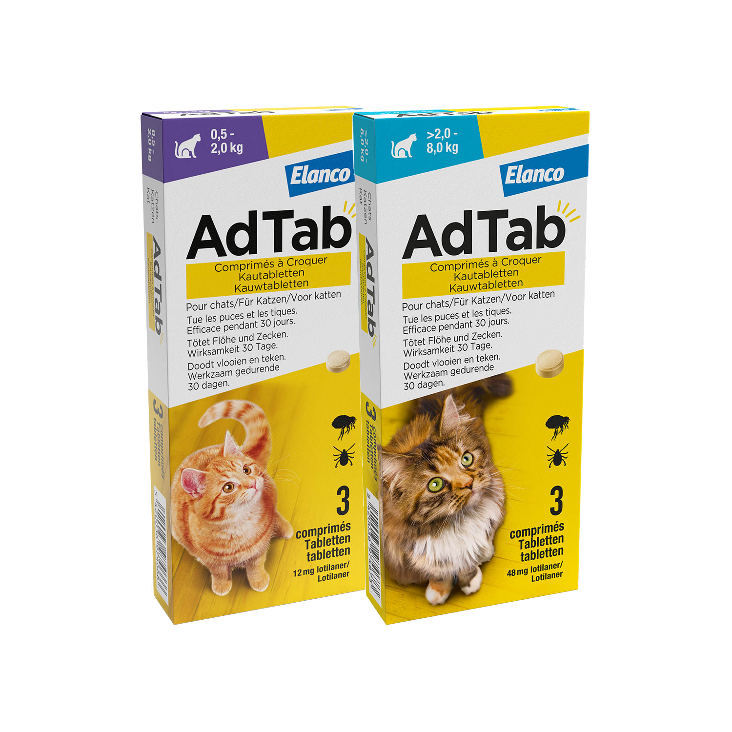 AdTab - Katze - 48 mg - 2,0-8,0 kg - 3 tabletten von AdTab