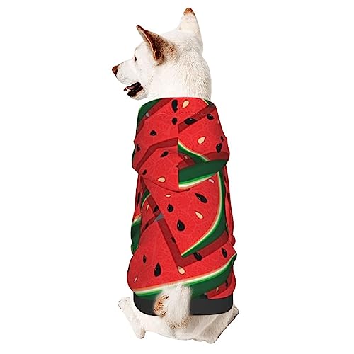 Hunde-Kapuzenpullover mit Mütze, Wassermelone, weicher Mantel für kleine, mittelgroße und große Hunde, Rot von Adasomu