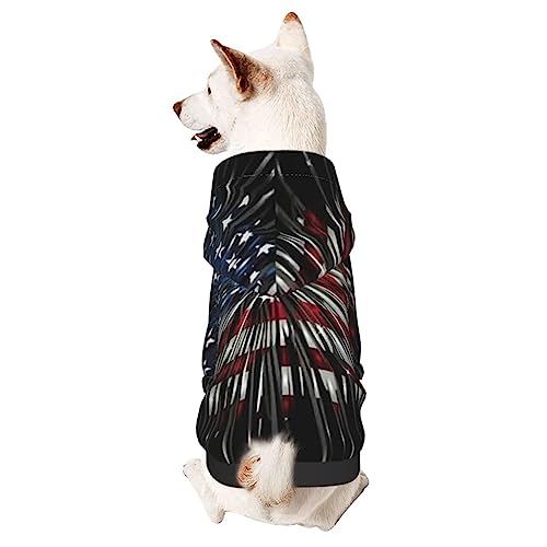 Hunde-Kapuzenpullover mit amerikanischer Flagge, Haustierkleidung mit Hut, weicher Mantel für kleine, mittelgroße und große Hunde von Adasomu