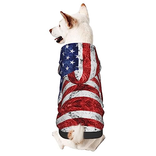 Hunde-Kapuzenpullover mit amerikanischer Flagge, Motiv: Unabhängigkeit, 4. Juli, Haustierkleidung, Pullover mit Mütze, weicher Mantel für kleine, mittelgroße und große Hunde von Adasomu