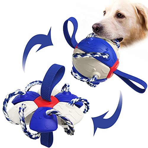 Addcean Hundespielzeugbälle mit Kauseilen, Haustier-fliegende Untertasse, Ball, Hundespielzeug, interaktives Hundespielzeug zum Tauziehen, beste Geschenke für kleine und mittelgroße Hunde 【Nicht für von Addcean